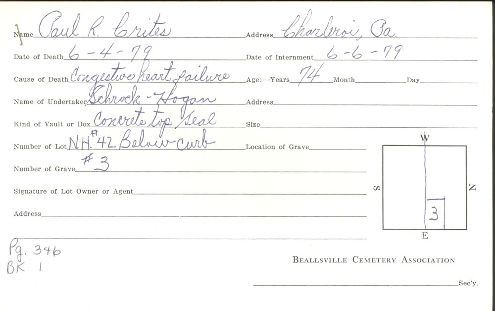burial card